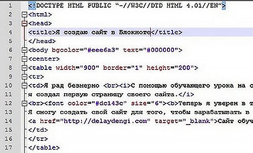 html урок создание сайта